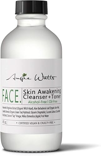Miniatura 1 de Face Skin Awakening Cleanser + Toner, 4 onzas, sin alcohol, limpiador y tóner sin aceite  Ingredientes naturales y orgánicos, vegano  Formulado con