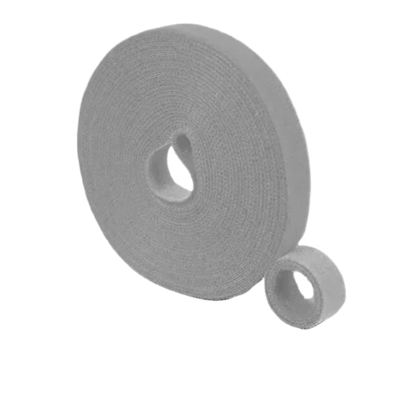 Yangshe Grey Reusable Adhesive Cable Ties Nylon Hook Loop Fasteners 6 Rolls Black White