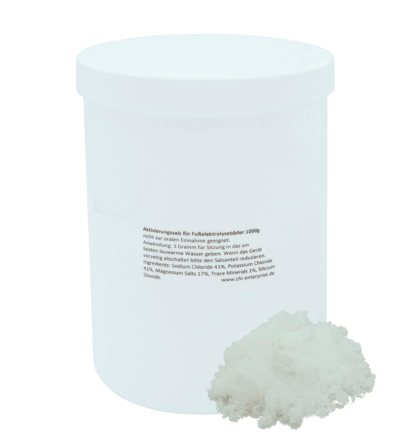 1000 g de sel activateur pour Hydrosana, Bioenergizer Detox Spa, Ion Cleanser, Royal Spa et autres bains de pieds - teneur réduite en sodium, enrichi en potassium et magnésium