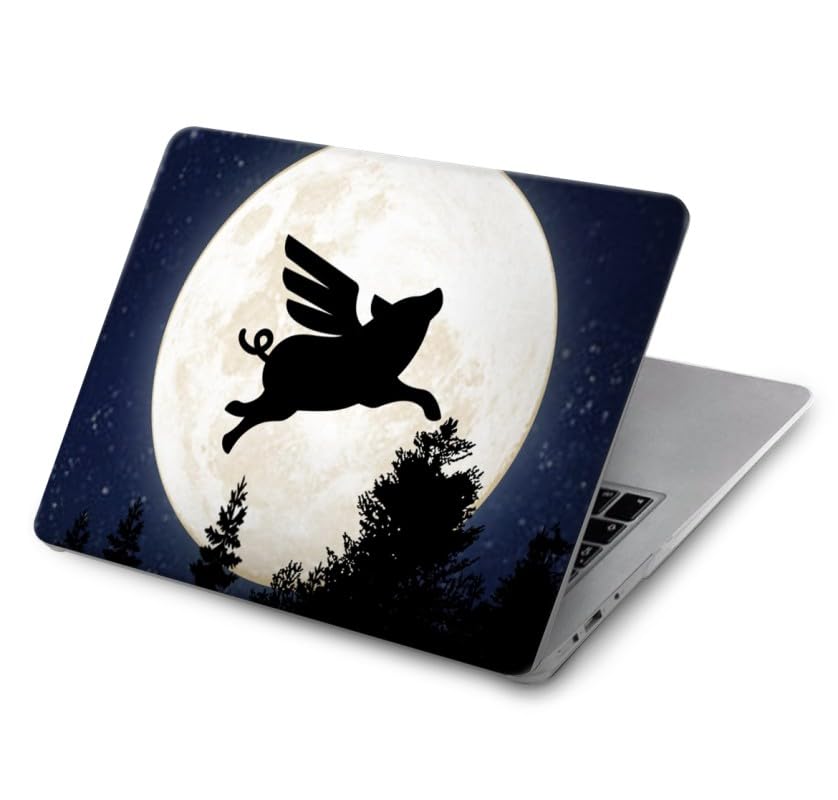 Coque MacBook Pro 14 Flying Pig de M1 à M5 protection nuit de pleine lune