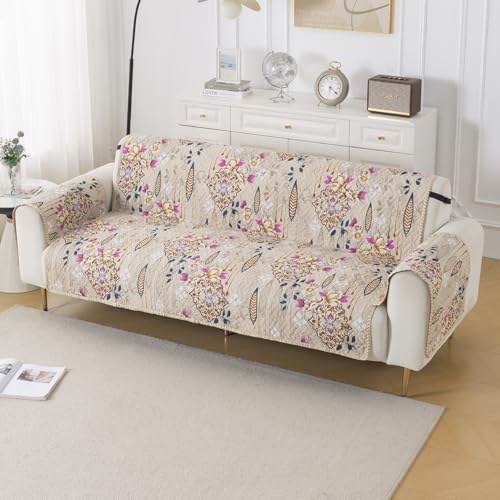 HOKIPO Easy Drape Reversible Sofa Cover 3 Seater, Garden Classic
