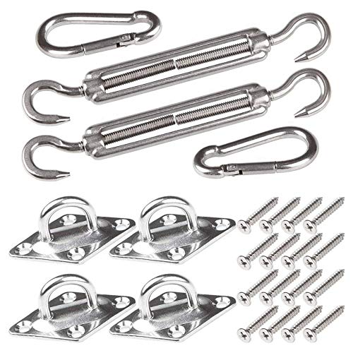 CICL Sun Shade Sail RectangleSquare Waterproof Awning Canopy for Outdoor Garden Patio Yard Party Beach UV Block Breathable Sunscreen, Hardware Kit, Sliver