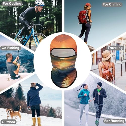 Balaclava para hombre, máscara para esquí y ciclismo, protección facial para invierno, atardecer y costa miniatura 6