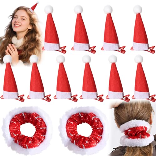 12 Stück Haarschmuck Weihnachten,Haarspangen Weihnachten,10pcs...
