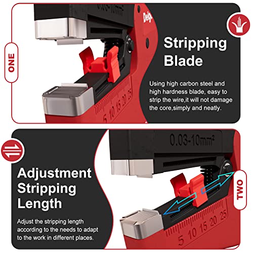 Delgada Wire Strippers With Insulation Wire Stripping Tools And Wire Stripper Tool From 0.03-10Mm²/Awg32-7 #TOP2