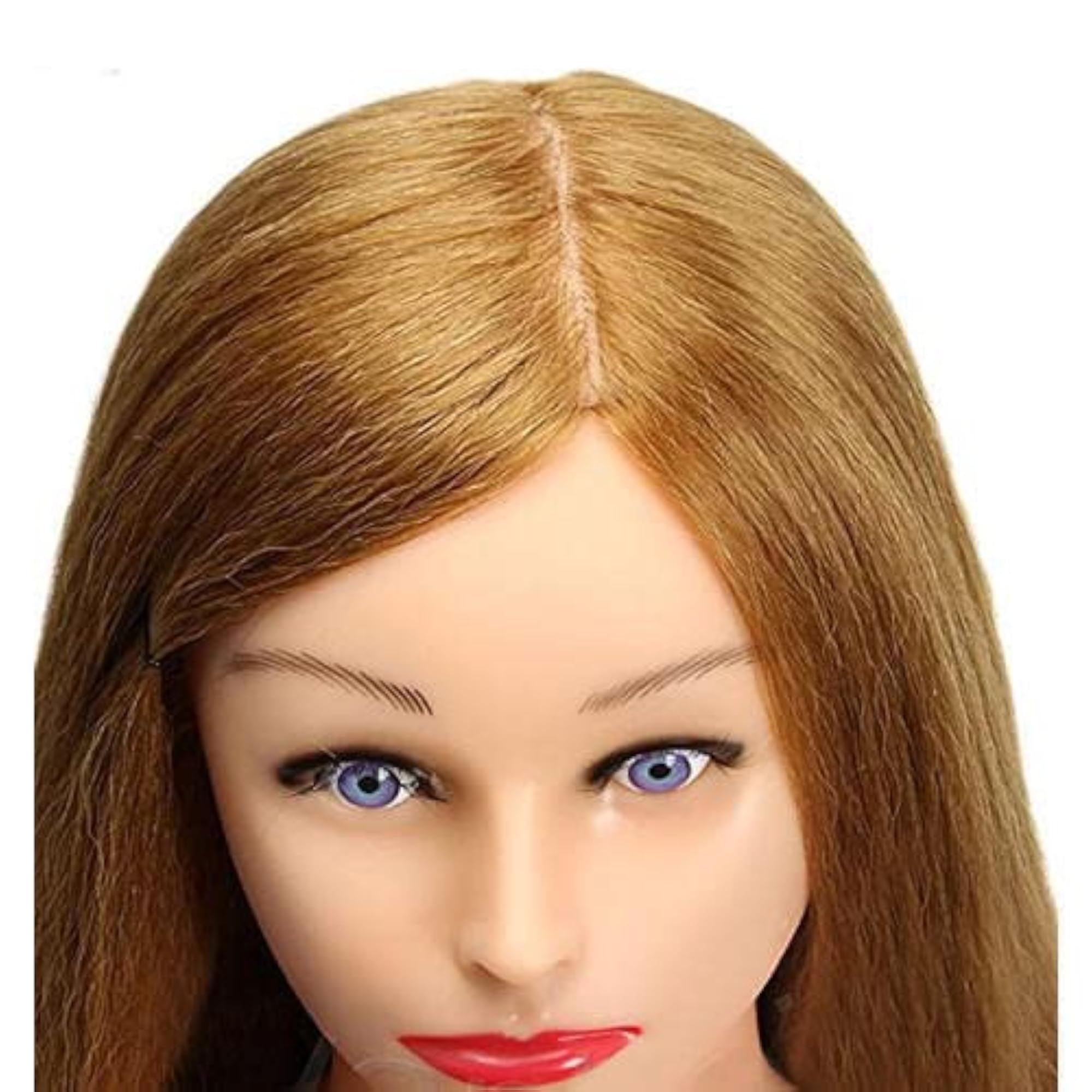 Real Human Hair Training Head for Hairdressing Practice
