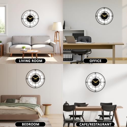 Image of Auromin Modern Wall Clock for Living Room Stylish | Big Size Modern Style Decorative Wall Watch for Home, Hall, Bedroom & Office | Premium Fancy Wall Clock for Living Room Wall Decor