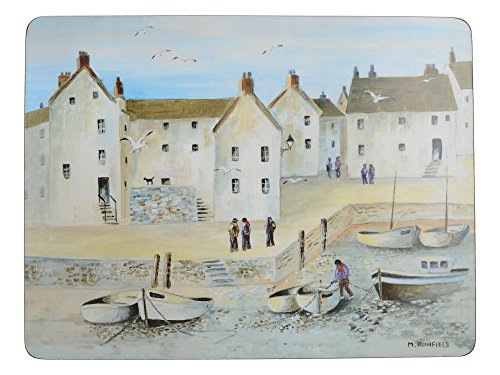 Creative Tops 5169621 Cornish Harbour 6-Piece Set of Cork Backed Placemats by, 30 x 22.8 cm (12