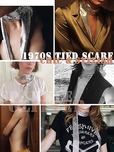 Vanrose Jan Women Sequins Neck Tie Scarf Party Evening Long Thin Skinny Tie Shawls Glitter Sparkle Neckerchief4
