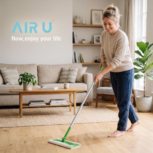 Image of AIR U+ Wet Pads Refill for Swiffer Sweeper Wet Mopping Cloth, Unscented Disposable Floor Cleaning Wipes, 30 Count