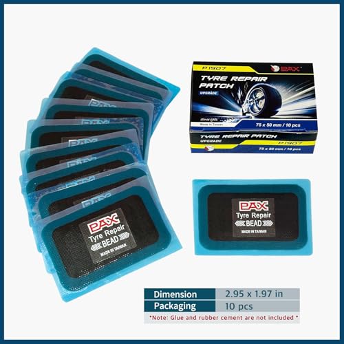Image of PAX Upgraded Radial Tire Repair Patches 75x50mm (10 Pack), 2-Layer Super Strong Nylon Fabric Heavy-Duty Puncture Fix for Truck & Car (Rubber Cement Required)