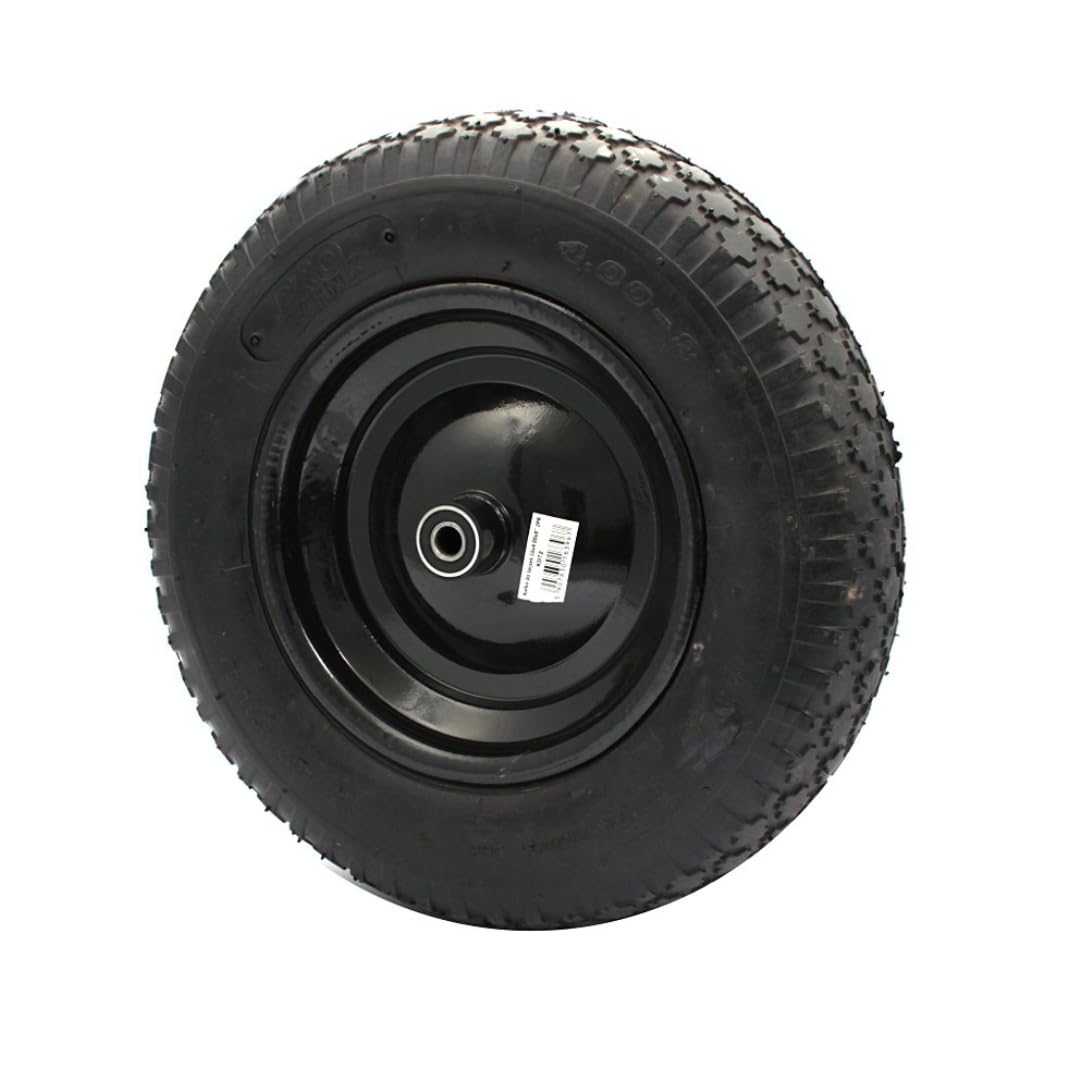 Ruota Pneumatica Completa 3.50-8 Per Carriole - Cerchio Rosso Con Asse 155mm - Foto 7