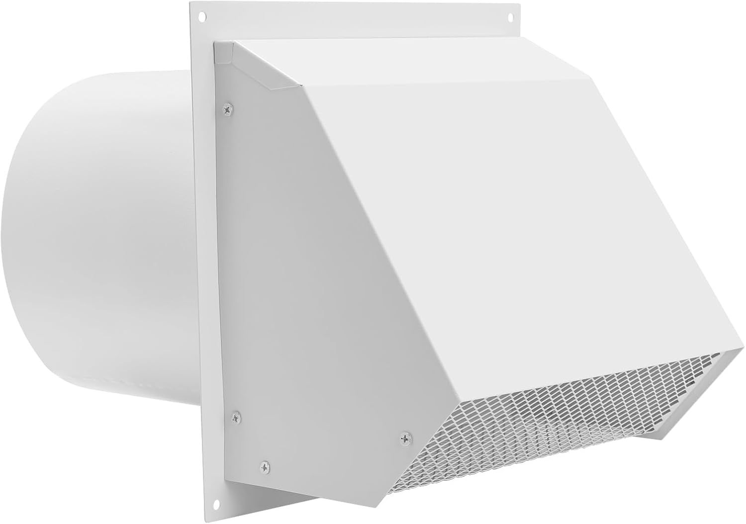 8 Inch Hooded Wall Vent with Damper & Screen, Exhaust Vent with 8 1/4" Extension, Pre-Drilled, Ideal for Ventilation in Bathrooms, Kitchens, Laundry Rooms, Basements