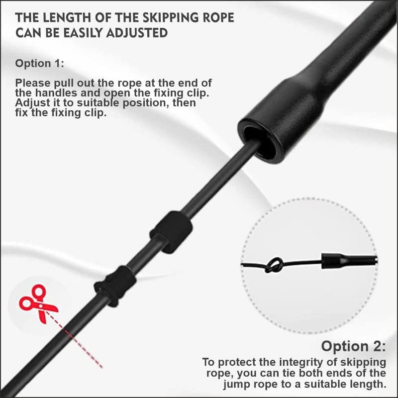 Miniatura 2 de Cuerda de saltar para hombres y mujeres con cuerda de salto de velocidad de altura ajustable para ejercicio, gimnasio, deportes fitness cuerda de