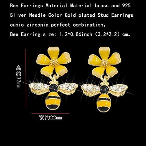 Bee Stud Gold Plated Dangle Drop Earrings for Women Jewelry - Image 8