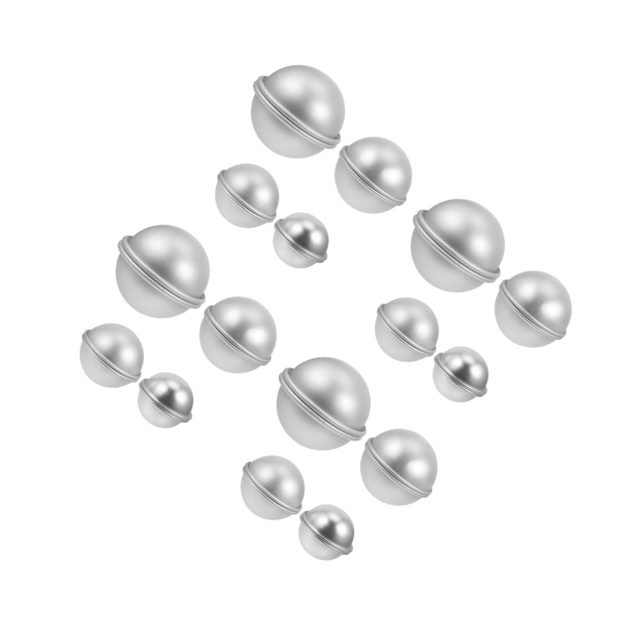 Housoutil 16 Paires Moule à Gâteau Aluminium Moule Forme de Boule pour Artisanat et Gâteaux pour et Boules de Bain