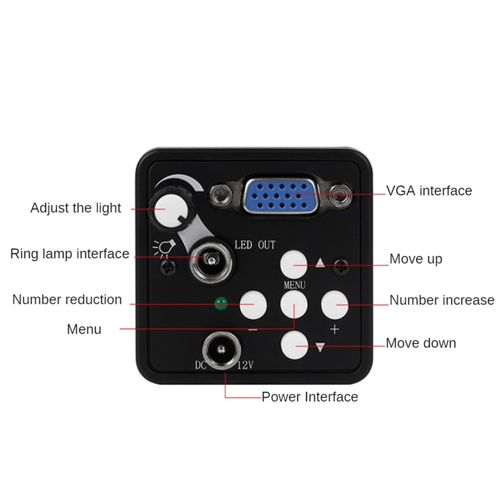 VGA-Mikroskop-Kamera mit 13 MP, 1080P, mit C-Objektiv mit 1-130-fachem Zoom und einstellbarem Licht für die Reparatur von Telefonen, EU-Stecker