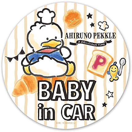 Amazon あひるのペックル マグネットステッカー スタンダードデザイン Baby In Car 丸型15cm サイン マーク 車 バイク