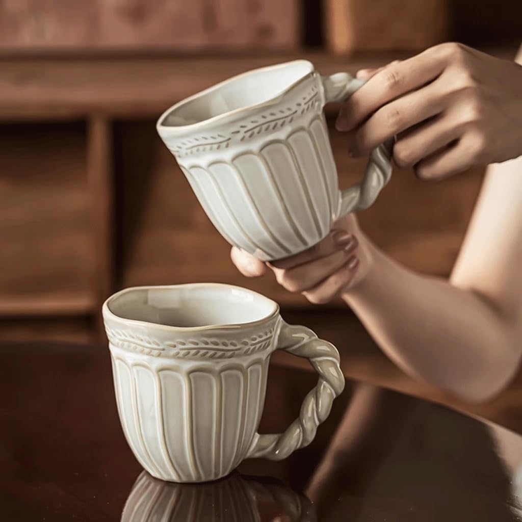 Frühstücks Latte Kaffeebecher Kaffeetasse Retro Keramiktasse Home Frühstück Haferflocken Tasse Wassertasse