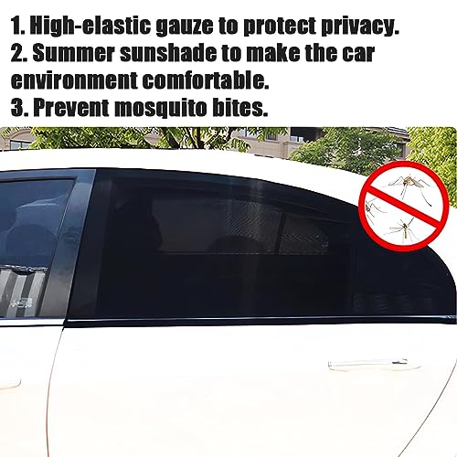 4 Packs Universal Car Window Screens - 2023 New Car Window Covers Sun Shades with UV Protection, Window Shades for Car Side Windows, Mesh Window Screen Privacy Car Window Covers Net for Camping