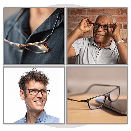 Clic Blue Light Blocking Magnetic Reading Glasses By Slastik, Soft Foldable Band, Adjustable Temple Computer Readers, Bodo, (L-Xxl, Havana, 2.50 Magnification) #TOP4