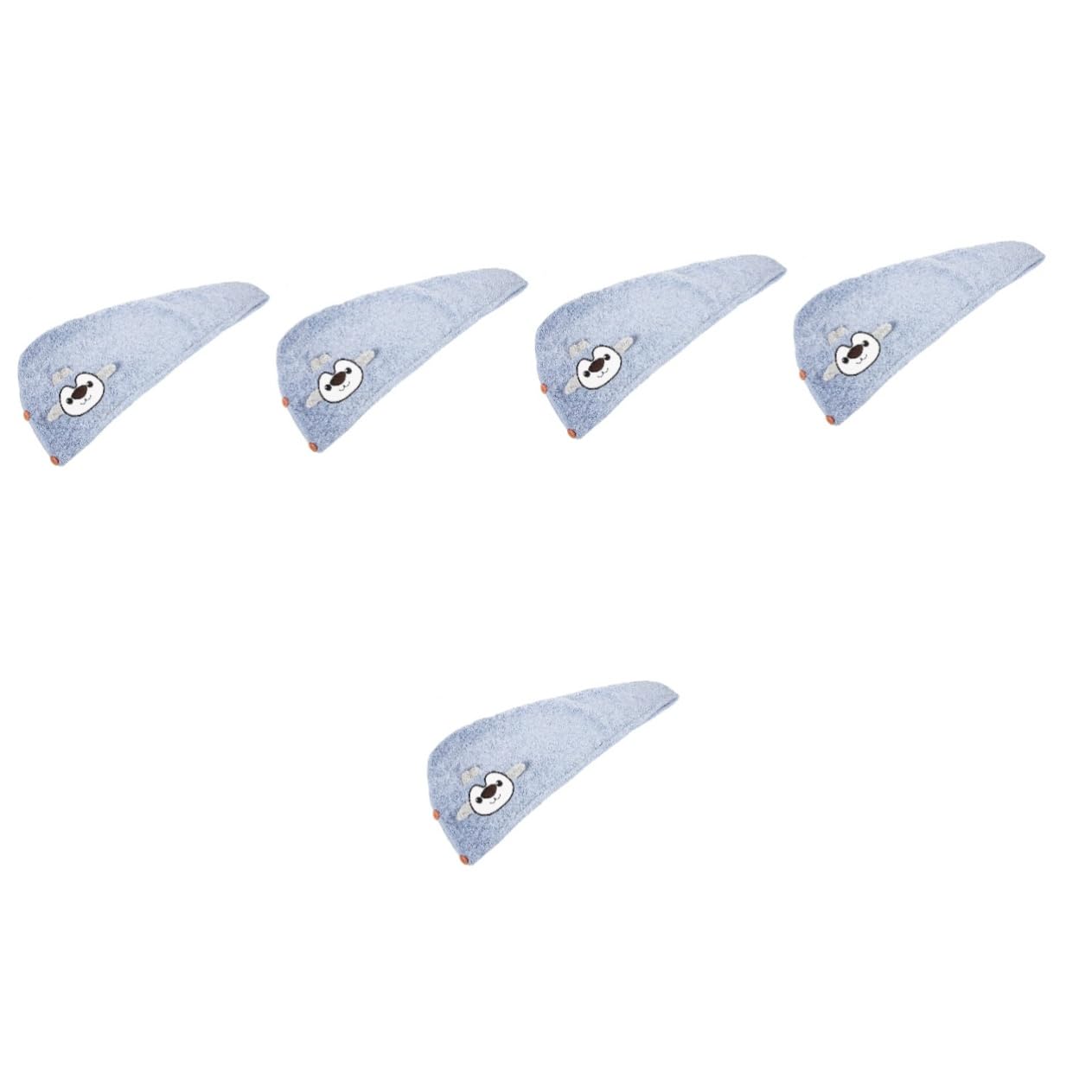 Ipetboom 5piezas Toalla De Absorbente para Secado Rápido De Cabello Envoltura para Pelo Húmedo Diseño De Dibujos Animados y Ligera para y