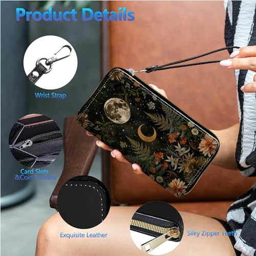 Image of Womens Wallet PU Leather Wristlet Wallets for Women, Large Capacity Lady Fashion Wallet Card Holder Zipper Wallet