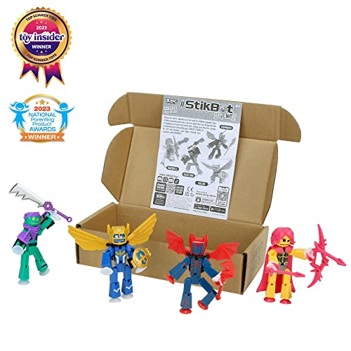 Zing Stikbot Legendz Series 1 - Includes Valor, Ruebell, Dominus And Raze Oni - Collectible Action Figures And Accessories, Stop Motion Animation, Ages 4 And Up #TOP1
