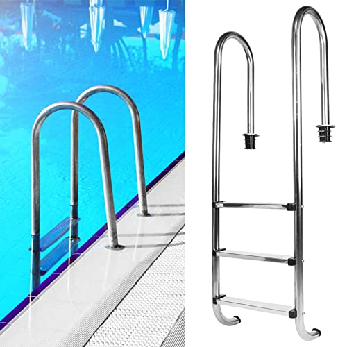 Escalera para piscina de 3 peldaños de acero inoxidable miniatura 3