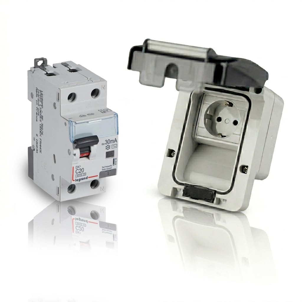 Prise de courant pour véhicules électriques avec dose de charge IP66 et prise FI/LS 20A (Price +RCBO L20A)