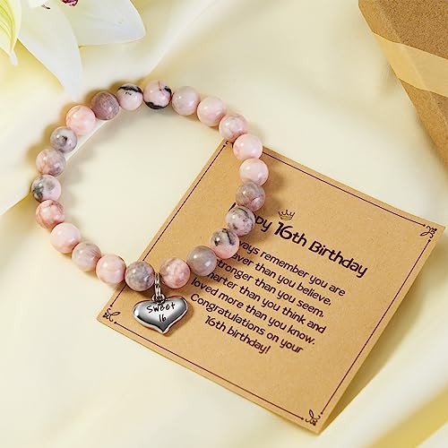 Image of MIXJOY Happy Birthday Gifts for Women, Birthday Braided Beads Bracelet Gifts for Turning Age Daughter Granddaughter Niece