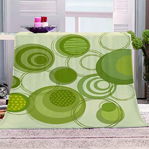 Couverture flanelle haut de gamme motif 3D vert douceur microfibre lit