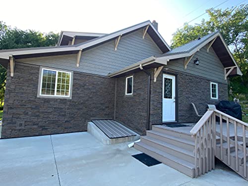 GenStone Faux Stacked Stone Flat Column Cap 23" x 23" x 2" in Coffee Color for Do It Yourself Friendly Home Improvement Projects4