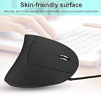 Vista 3 de Sanpyl Ratón óptico vertical 6D, diseño ergonómico 800120020003200 DPI USB LED ajustable con cable para juegos, para 982000MEXPVistaWin7810 (negro)