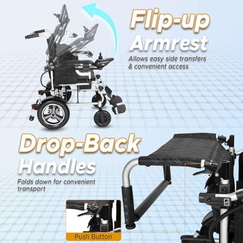 Image of KosmoCare Duramate Light Electric Wheelchair for Elderly & Disabled | Foldable Power Wheelchair with 24V 10Ah Lithium Battery, 250W Motor | 20km Range, 360 Joystick & Bluetooth Remote Wheelchair | Air Travel Friendly