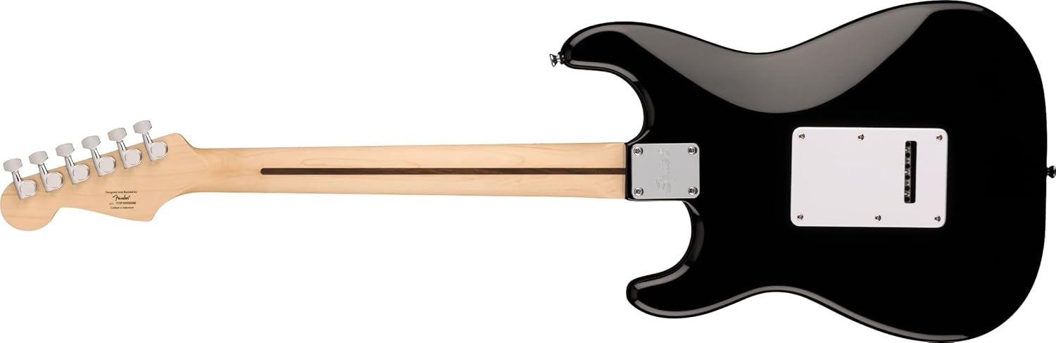 Squire Sonic Stratocaster - Guitarra eléctrica, negro, diapasón de arce, golpeador blanco Colombia