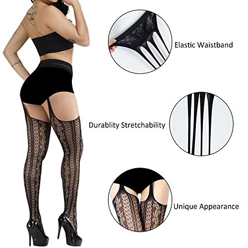 Image of Chalier Fishnet Stockings Lace Tights Thigh High Stockings for Women