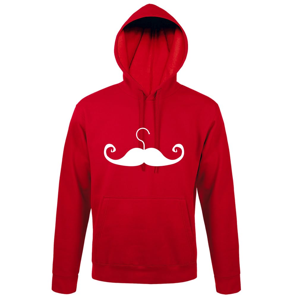 Wąsy wieszak na ubrania dla mężczyzn z kapturem bluza z kapturem, czerwony, 4XL