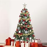 クリスマスツリー 150cm 豪華オーナメントセット 8m-LED 飾りライト【2025年限定モデル& 8種類の点灯モード&タイマー機能付き】Christmas tree イルミネーション ツリー 組立簡単 おしゃれ かわいい ゴージャスなクリスマスツリー 日本語説明書 手袋付き (豪華飾り 電飾付 150cm)