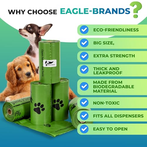 Image of Biodegradable Dog Poop Bags - Eco-Friendly, Heavy Duty, Lavender-Scented, Compostable, Disposal Bags, 540-Count, Perfect for Doggie Poop and Baby Dirty Diaper Disposal