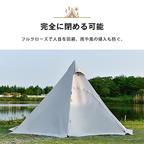 ワンポールテント 4-6人用 テント 防風防水 uvカット コンパ