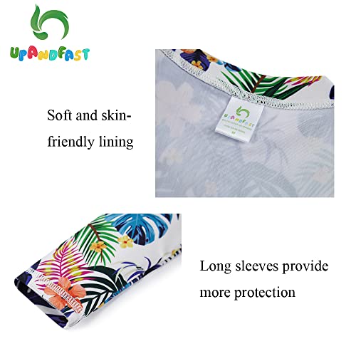 Image of upandfast Girls Rash Guard Set Long Sleeve Two Piece Swimsuit with UPF 50+ Sun Protection for Girls 3-8 Years