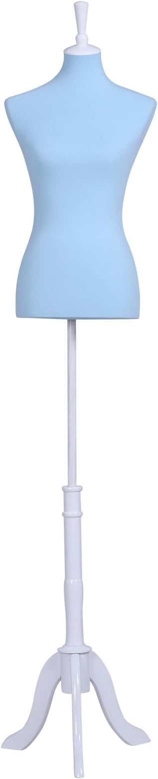 Mannequin Body Dress Form Medium 6-8 Size 34" 26" 35" Female, Non-Straight Pinnable Baby Blue Form