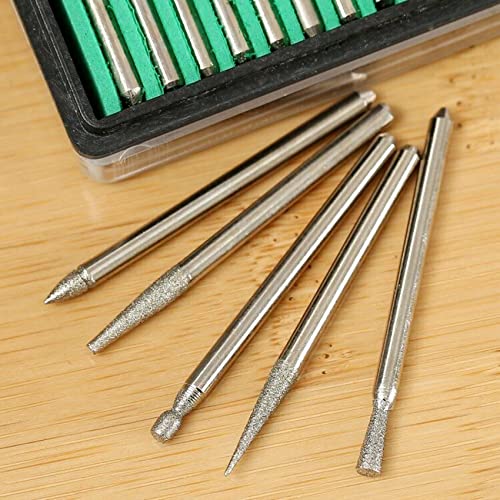 image for ESELECT Diamond Burr Drill Bit Set, Compatible with Dremel and Other R