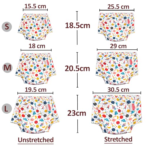 Image of VParents Padded Underwear for Babies and Toddlers with 3 Layers of Cotton Padding Potty Training Pull Up & Diaper-Free Time (3-4 years) PO2 Lion & Galaxy