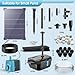 Antfraer Solar Pond Filter with Water Pump 10W, Solar Pond Pump with Water Shortage Protection & 6.6FT PVC Tubing/16.5FT Cord, Pond Filter for Outdoor Small Pond Waterfall Garden Fountain DIY