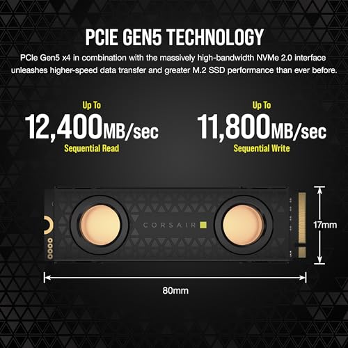 MP700 PRO Hydro X Series 4TB M.2 PCIe Gen5 x4 NVMe 2.0 SSD - M.2 2280 - Fino a 12.400MB/sec in Lettura Sequenziale - NAND TLC ad Alta Densità - Water Block Preinstallato - Nero - Hdd - Immagine 3
