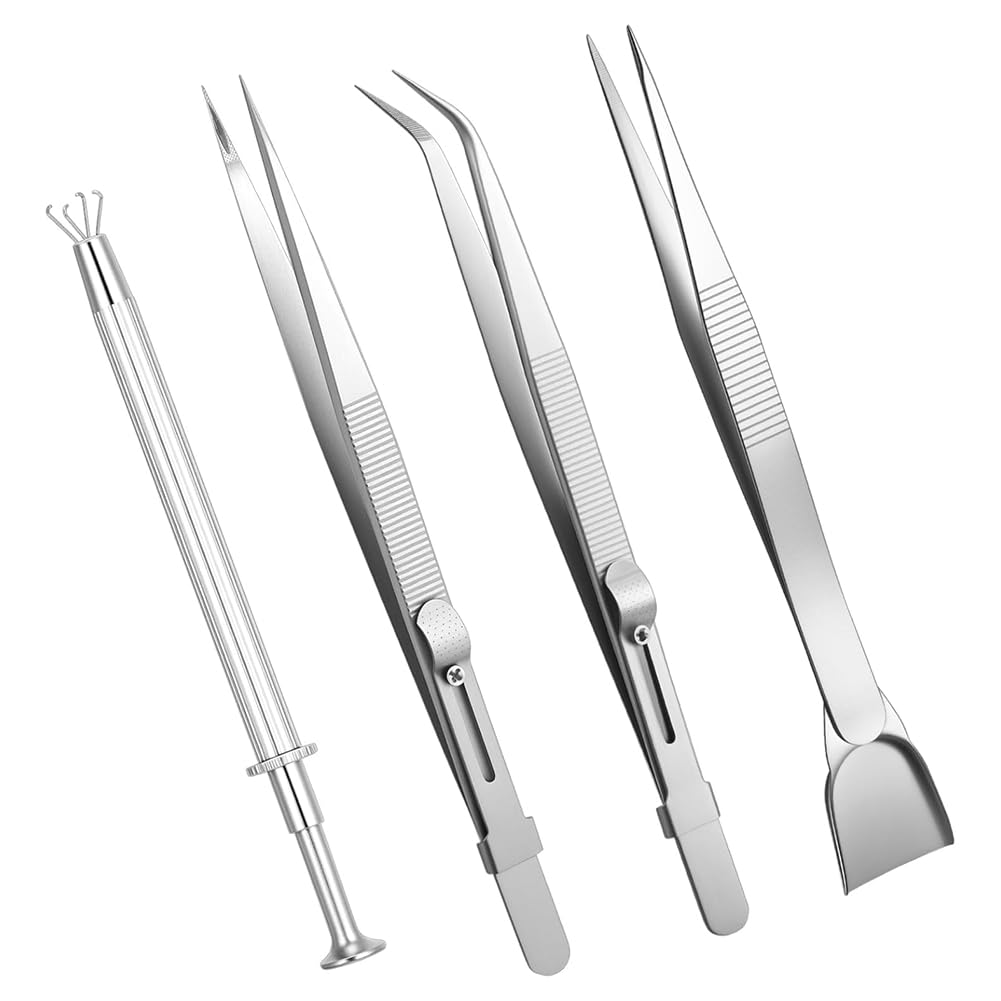 Vjsujehgy Grabber Tool Holder Set Locking Tweezers for Tiny Objects Ic Chips