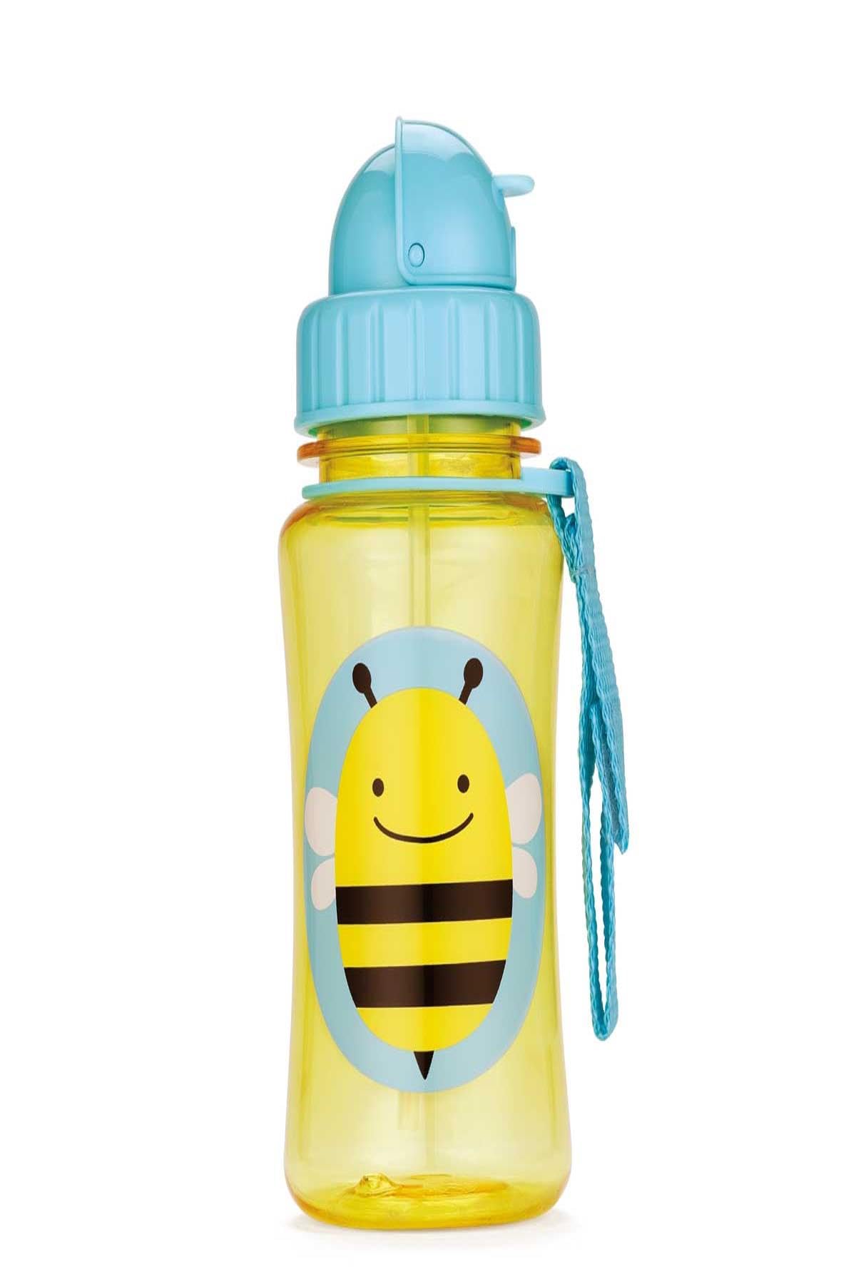 Skip Hop Zoo Straw Bottle - Bpa-Free Skip Hop Bottle with an Easy Grab Strap (13 Oz, Bee)