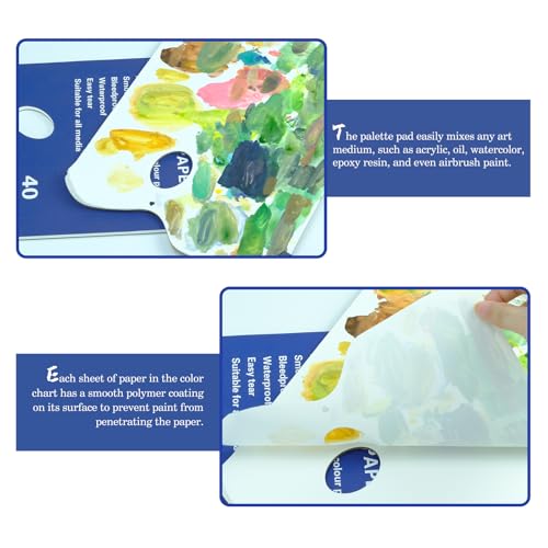 Image of Disposable Palette Paper Pad - 40 Sheets 9.4x13.3 inch Artist Mixing Paper for Adults Students (7.8 x 11.6in)